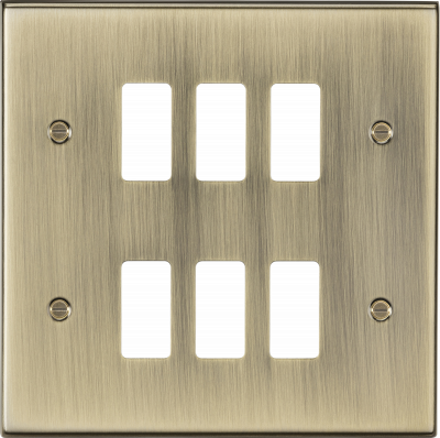 6G grid faceplate - antique brass