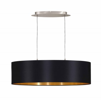 Pendant Light Steel Satin Nickel / Fabric Black, Gold - MASERLO