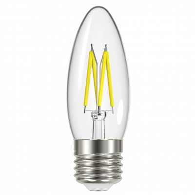 LED Filament E27 (ES) Candle 470lm 4W 2,700K (Warm White), Blister Of 1