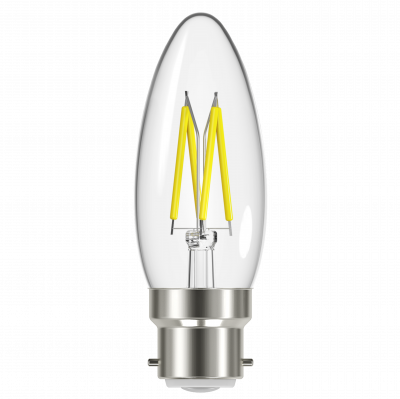 LED Filament Candle B22 (BC) 470lm 4W 2,700K (Warm White), Blister Of 1