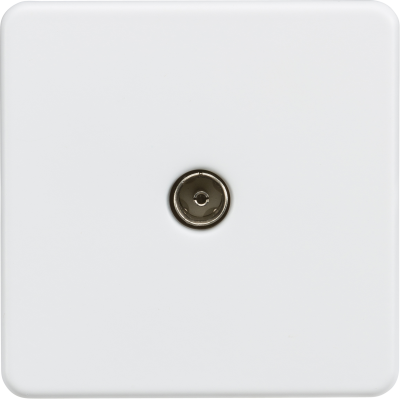 Screwless 1G TV outlet (non-isolated) - Matt white