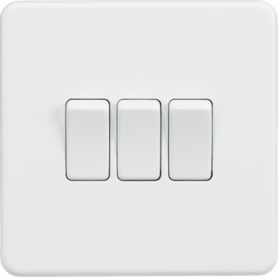 Screwless 10AX 3G 2-Way Switch - Matt White