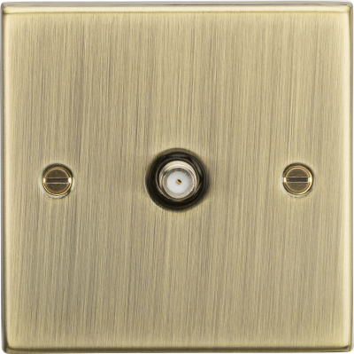 SAT TV Outlet - Square Edge Antique Brass