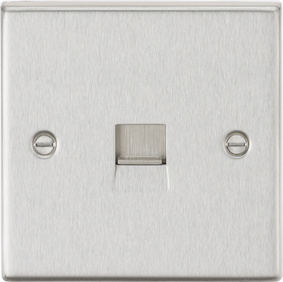 Telephone Extension Outlet - Square Edge Brushed Chrome