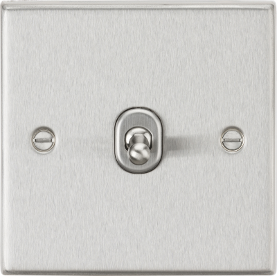 10AX 1G Intermediate Toggle Switch - Square Edge Brushed Chrome