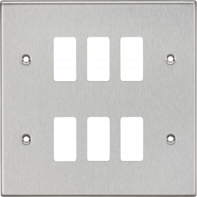 6G Grid Faceplate - Square Edge Brushed Chrome