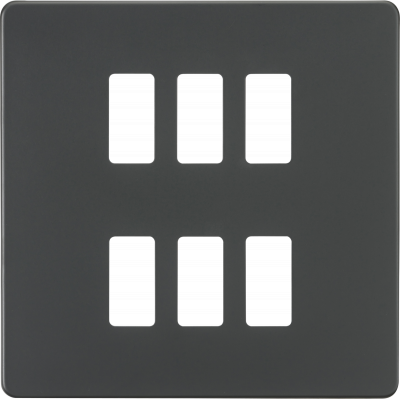 Screwless 6G grid faceplate - anthracite