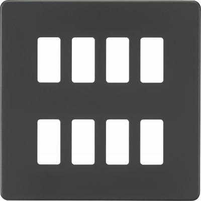 Screwless 8G grid faceplate - anthracite