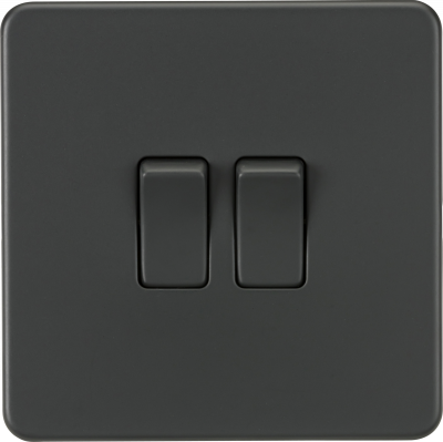 Screwless 10AX 2G 2-Way Switch - Anthracite