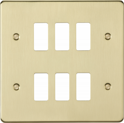 6G grid faceplate - brushed brass