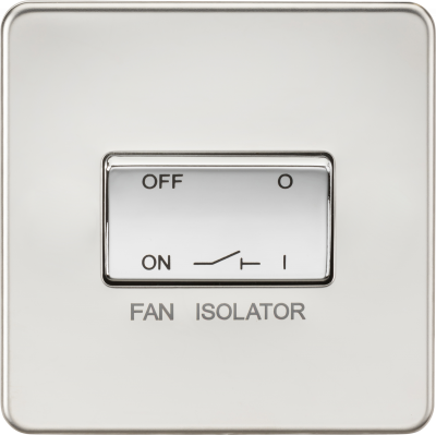 Screwless 10AX 3 Pole Fan Isolator Switch - Polished Chrome