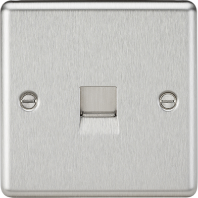 Telephone Extension Outlet - Rounded Edge Brushed Chrome