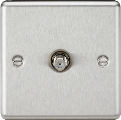 Sat TV Outlet - Rounded Edge Brushed Chrome