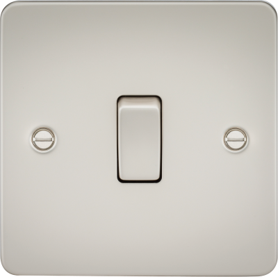 Flat Plate 10AX 1G 2 Way Switch - Pearl