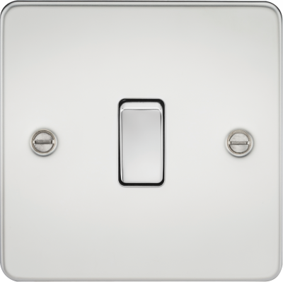 Flat Plate 20A 1G DP switch - polished chrome