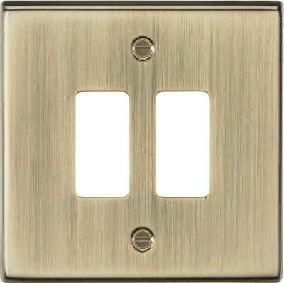 2G grid faceplate - antique brass