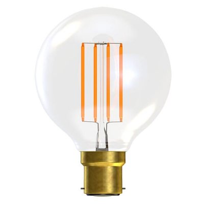 4W LED Filament Globe Clear Dimmable - BC, 2700K