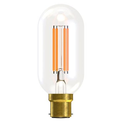 4W LED Filament Tubular Short Clear - BC, 2700K