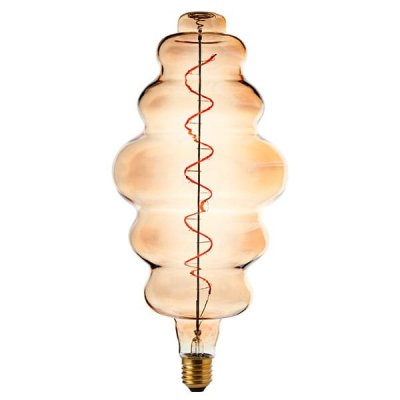 Aztex 4W LED CRI90 Vintage Soft Coil Tower Bubble Dimmable - ES, Amber, 2200K