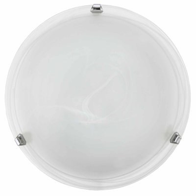 Wall / Ceiling Light Steel Chrome / Glass Alabaster White - SALOME