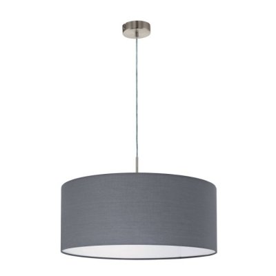 Pendant Light Steel Satin Nickel / Fabric Grey - PASTERI