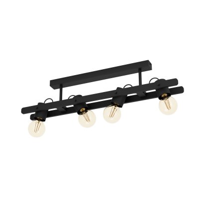 Ceiling Light Steel, Wood Black - PLIMSOLL