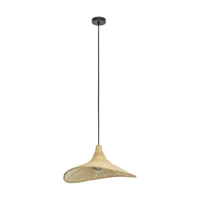 Pendant Light Steel Black / Wood Natural - HAXEY