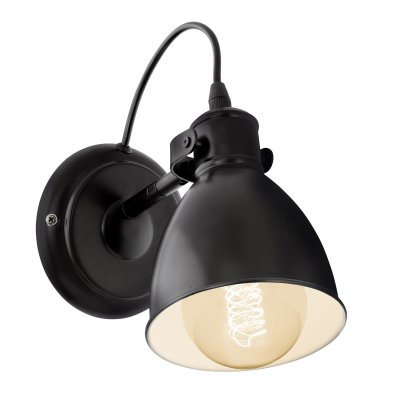 Wall Light Steel Black, White - PRIDDY