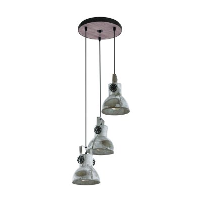 Pendant Light Wood, Steel Brown-patina, Black / Steel Used - BARNSTAPLE