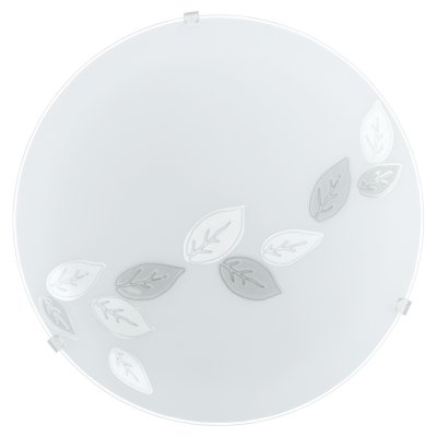 Wall / Ceiling Light Steel White / Satin Glass Design 