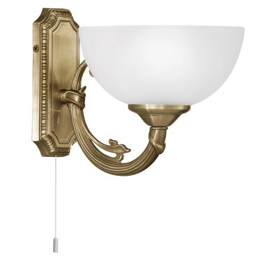 Wall Light Cast Metal Bronzed / Satin Glass White - SAVOY