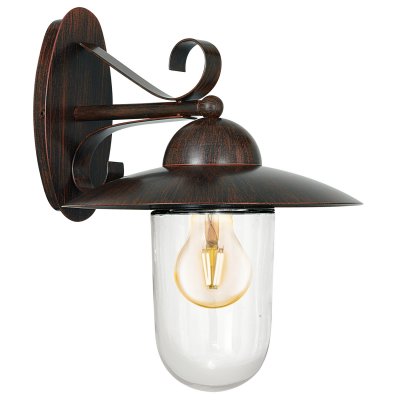 Wall Light Zinc-plated Steel Antique-brown / Glass Clear - MILTON