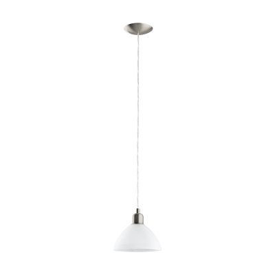 Pendant Light Steel Satin Nickel / Glass Alabaster White - BRENDA