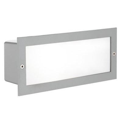 Recessed Light Cast Aluminium Silver / Satin Glass White - ZIMBA