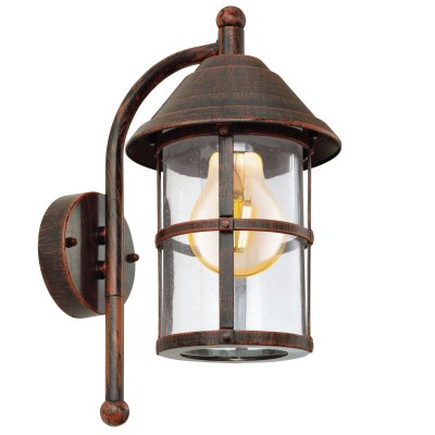 Wall Light Zinc-plated Steel, Cast Alumin Antique-brown / Glass With Air Inclusions Clear - SAN TELMO