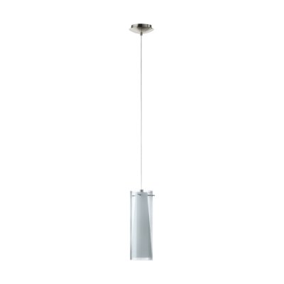 Pendant Light Steel Satin Nickel / Smoked Glass, Glass Opal-matt Black-transparent, White - PINTO NERO