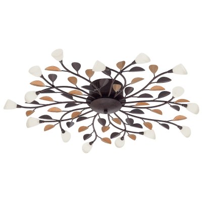 Ceiling Light Steel Antique-brown, Gold / Glass Chalked White - CAMPANIA