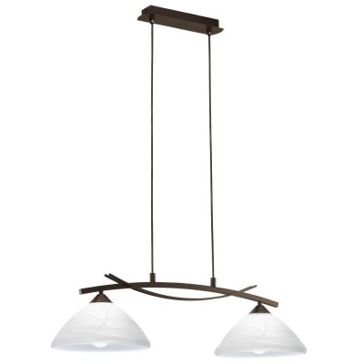 Pendant Light Steel Dark Brown / Glass Alabaster White - VINOVO