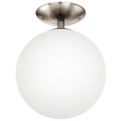 Ceiling Light Steel Satin Nickel / Glass Opal-matt White - RONDO