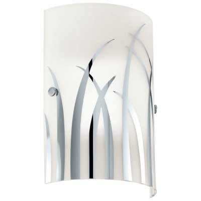 Wall Light Steel White, Chrome / Glass With Decor White, Chrome - RIVATO