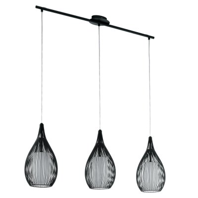 Pendant Light Steel Black / Satin Glass, Steel Black, White - RAZONI