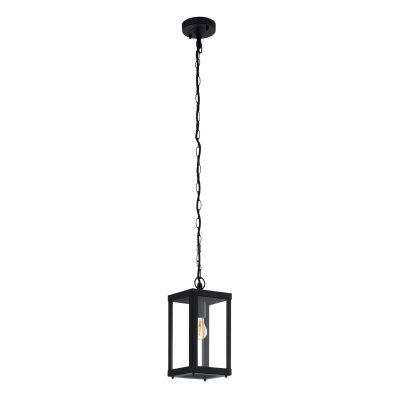 Pendant Light Steel Black / Glass Clear - ALAMONTE 1