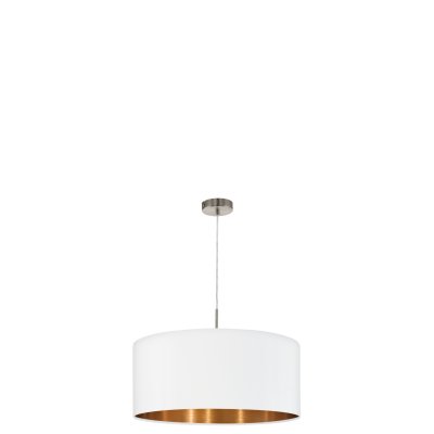 Pendant Light Steel Satin Nickel / Fabric White, Copper - PASTERI