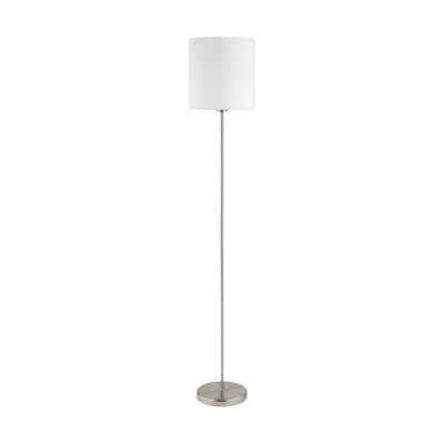 Floor Light Steel Satin Nickel / Fabric White - PASTERI