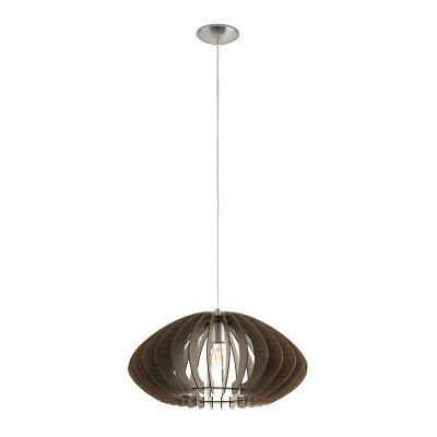 Pendant Light Steel Satin Nickel / Wood Dark Brown - COSSANO 2