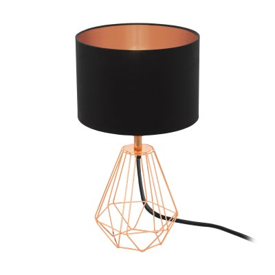 Table Light Steel Copper / Fabric Black, Copper - CARLTON 2