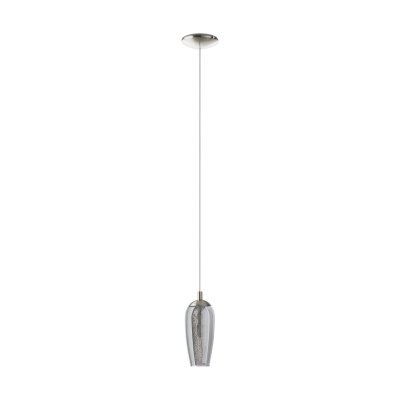 Pendant Light Steel Satin Nickel / Smoked Glass, Granilla Black-transparent, Clear - FARSALA