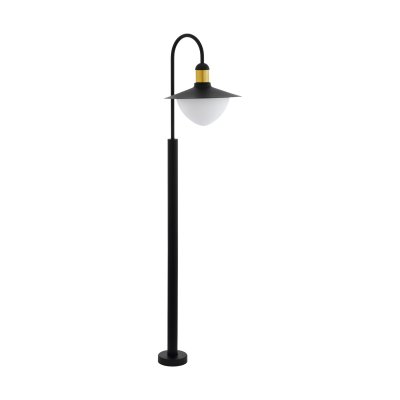 Floor Light Zinc-plated Steel Black, Gold / Glass Opal-matt White - SIRMIONE