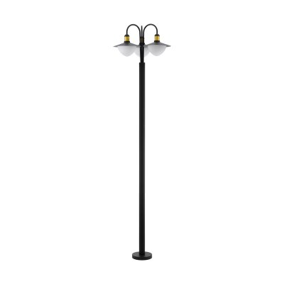 Floor Light Zinc-plated Steel Black, Gold / Glass Opal-matt White - SIRMIONE