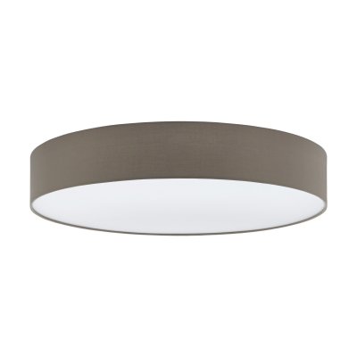 Ceiling Light Steel White / Fabric Taupe, White - PASTERI